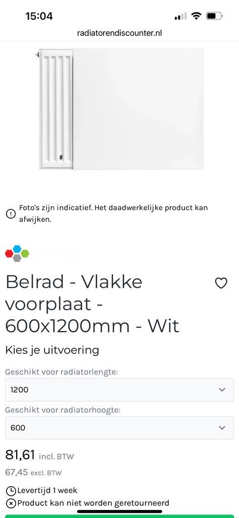 3 Nieuwe Belrad Radiator Ombouwen 600x1200 mm, Doe-het-zelf en Verbouw, Verwarming en Radiatoren, Nieuw, Radiator, 800 watt of meer