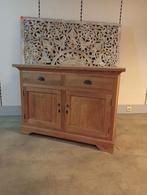 Nieuw landelijk teakhouten dressoir 120x85cm nu €90, Ophalen, Metaal, 100 tot 150 cm, .