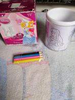 Disney princess beker zelf in kleuren nieuw, Ophalen of Verzenden, Assepoester of Belle, Zo goed als nieuw, Servies