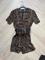 Nikkie jumpsuit playsuit bruin zwart maat 36 panterprint, Ophalen of Verzenden, Zo goed als nieuw, Maat 36 (S), Bruin