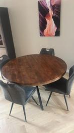 Mooie ronde eettafel inc 4 stoelen, Huis en Inrichting, Tafels | Eettafels, Ophalen, 100 tot 150 cm, Rond, Zo goed als nieuw