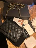 Chanel wallet on chain, Ophalen of Verzenden, Zo goed als nieuw, Zwart, Avondtasje