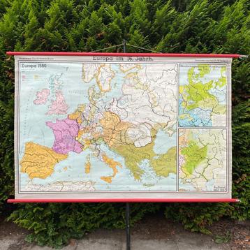 Grote wandkaart Europa in de 16e eeuw beschikbaar voor biedingen