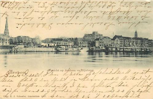 (387-047-015) Arnhem Gezicht op Arnhem en Rijnbrug, Verzamelen, Ansichtkaarten | Nederland, Gelderland, Voor 1920, Verzenden