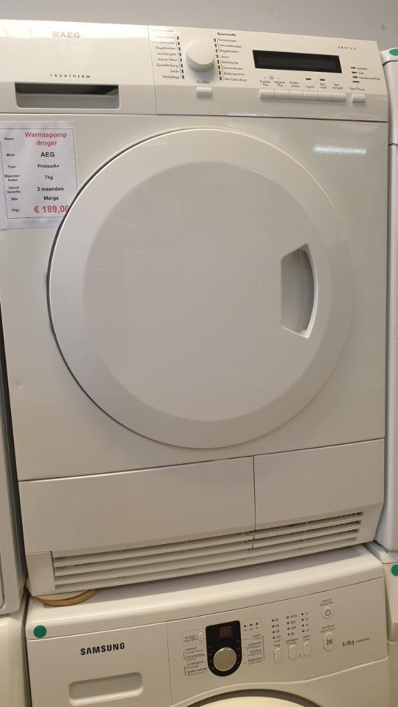 warmtepompdroger AEG - 7kg - A+, Witgoed en Apparatuur, Wasdrogers, Condens, Voorlader, 6 tot 8 kg, 85 tot 90 cm, Anti-kreukfase