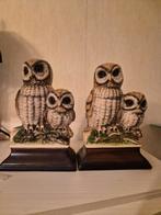 Twee uilenbeelden, Tuin en Terras, Tuinbeelden, Ophalen, Zo goed als nieuw, Steen, Dierenbeeld