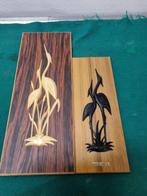 Muurhangers retro met kraanvogel paar, Huis en Inrichting, Ophalen of Verzenden