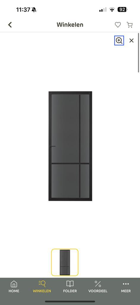 CanDo binnendeur Carno 83x201,5 stomp, Huis en Inrichting, Kasten | Schoenenkasten, Zo goed als nieuw, Ophalen