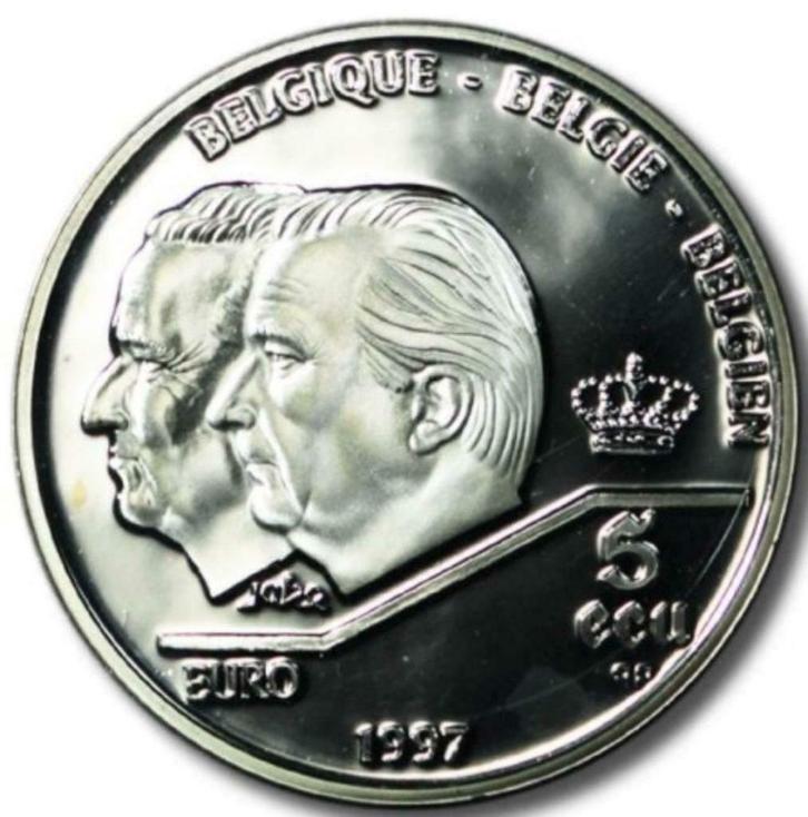 België, 5 Ecu 1997 - zilver Proof, Postzegels en Munten, Munten | België, Losse munt, Zilver, Zilver, Ophalen of Verzenden