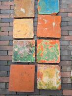 55x Geglazuurde terracotta estrikken zeer mooie kleurmixen, Doe-het-zelf en Verbouw, Vloerdelen en Plavuizen, Gebruikt, Steen of Klei