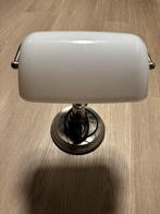 Notaris lamp/bankiers lamp met witte en groene kap, Huis en Inrichting, Lampen | Tafellampen, Verzenden, Zo goed als nieuw, Minder dan 50 cm