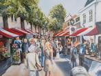 Schilderij tuinmarkt 'Onder de Linden' Noordwijk, Ophalen of Verzenden