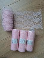 4 rollen licht roze kant 12x300 cm, Ophalen, Nieuw, Haken, Wol of Garen