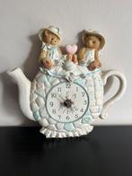 Cherished Teddies klok “Tea Time”, Ophalen of Verzenden, Zo goed als nieuw, Beeldje, Cherished Teddies