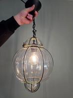 Glazen vintage Venetiaanse hanglamp van helder glas, Gebruikt, 50 tot 75 cm, Vintage, Ophalen of Verzenden