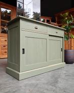 Groen dressoir | Teak TV-meubel | TV Kast | Bureau #2089, 100 tot 150 cm, Teakhout, Ophalen of Verzenden, Zo goed als nieuw