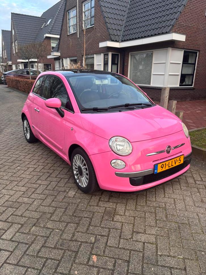 Fiat 500 1.2 Roza. (Roze), Auto's, Fiat, Particulier, Airbags, Airconditioning, Apple Carplay, Bluetooth, Elektrische buitenspiegels