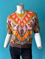 Vintage jaren 70 truitje met gekleurd motief maat S, Kleding | Dames, Overige kleuren, Verzenden, Vintage, Korte mouw