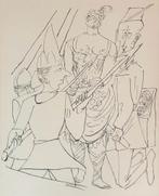 Max Beckmann (1884-1950) Houtsnede 'Carnaval - Faust' 1957., Antiek en Kunst, Ophalen of Verzenden