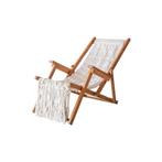 Shaggy Relaxstoel Tuinstoel van Teakhout met Touw, Ophalen of Verzenden, Nieuw, Textileen, Inklapbaar
