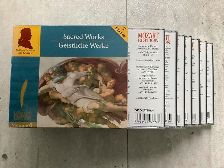 W.A.Mozart - Geistliche Wörke - 7 cd-box incl. Requiem, Cd's en Dvd's, Cd's | Klassiek, Zo goed als nieuw, Overige typen, Classicisme