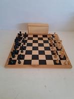 Houten schaakspel  - schaakset en damspel, Hobby en Vrije tijd, Gezelschapsspellen | Bordspellen, Ophalen of Verzenden, Zo goed als nieuw