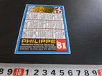 sticker Kalender 1981 België Hechtel Lille PHILIPPE  Dancing, Ophalen, Zo goed als nieuw, Bedrijf of Vereniging