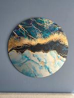 Muurcirkel aluminium blauw marmer - Ø 80 cm, Ophalen