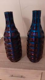 Blauw/paarse vazen + vijzel met stamper - Nieuw, Huis en Inrichting, Woonaccessoires | Vazen, Overige materialen, Blauw, Nieuw