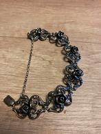 Zilveren sieraden set met roos motief, Sieraden, Tassen en Uiterlijk, Antieke sieraden, Ophalen, Zilver, Armband