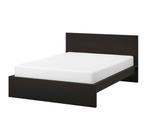 Malm bed 180x200 met lattenbodem en kastjes, Ophalen, Gebruikt, Zwart, Tweepersoons