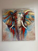 Schilderij olifant 100x100, Antiek en Kunst, Kunst | Schilderijen | Abstract, Ophalen