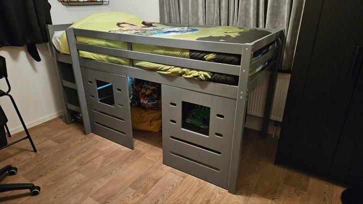 Half hoogslaper met matras, Kinderen en Baby's, Kinderkamer | Stapelbedden en Hoogslapers, Gebruikt, Halfhoogslaper, Ophalen