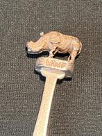 Vintage verzilverd neushoorn lepeltje, Antiek en Kunst, Ophalen of Verzenden