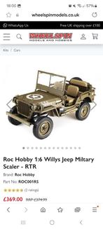 ROC Hobby Willy s Jeep + aanhanger, kap, geweer op statief., Hobby en Vrije tijd, Modelbouw | Auto's en Voertuigen, Overige merken