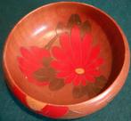 Amsterdamse school hout nijverheid schaaltje (batik stijl), Gebruikt, Schaal, Rond, Ophalen of Verzenden