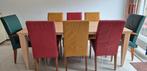 8 Leren eetkamerstoelen aangeboden, Huis en Inrichting, Stoelen, Ophalen, Gebruikt, Overige kleuren, Leer