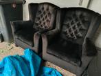 Zwarte fauteuils (2 stuks), Huis en Inrichting, Fauteuils, Ophalen