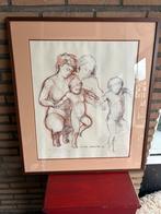 Kees Verkade Litho - Moeder met Kinderen, Ophalen of Verzenden