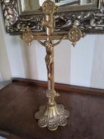 Koperen kruis met Jezus, Antiek en Kunst, Ophalen of Verzenden