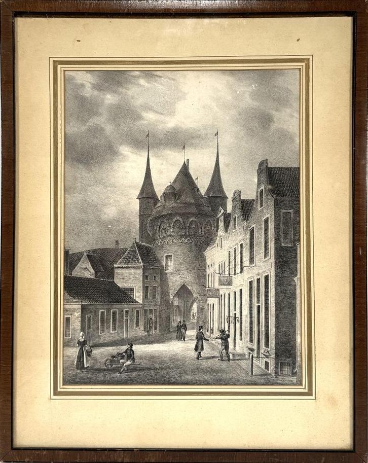 Litho Binnen Apoort Groningen, 1832, Antiek en Kunst, Kunst | Litho's en Zeefdrukken, Ophalen of Verzenden