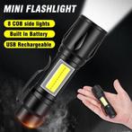 Oplaadbare led zaklamp in kunststof beschermdoos, Ophalen, Nieuw, Accu