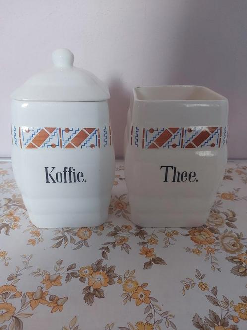 Vintage Koffie- en Theebussen Set, Antiek en Kunst, Antiek | Keramiek en Aardewerk, Ophalen of Verzenden