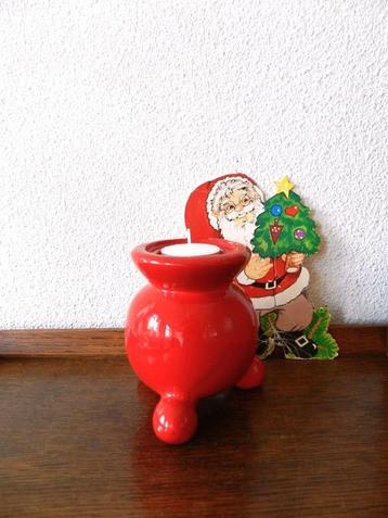 Grote aardewerk God Jul kerst kandelaar beschikbaar voor biedingen