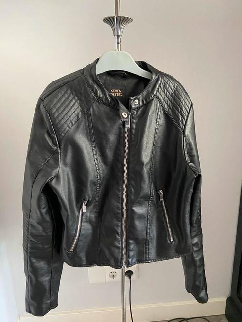 Zwart leren jasje mt M ***ZGAN***, Kleding | Dames, Jasjes, Kostuums en Pakken, Zo goed als nieuw, Jasje, Maat 38/40 (M), Zwart