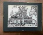 orig. pentekening Boerderij Starrenburg Castricum Bleumerweg, Antiek en Kunst, Kunst | Etsen en Gravures, Ophalen