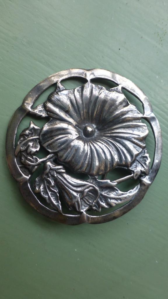 Zilveren Art Nouveau Hanger/Broche Alex Meijer, Sieraden, Tassen en Uiterlijk, Antieke sieraden, Hanger, Zilver, Verzenden