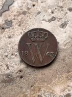 1/2 cent 1863 Willem III, mooie kwaliteit, Postzegels en Munten, Munten | Nederland, Ophalen of Verzenden, Koning Willem III, 1 cent