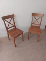 2 leuke houten stoeltjes ( 900078), Huis en Inrichting, Stoelen, Twee, Gebruikt, Bruin, Ophalen