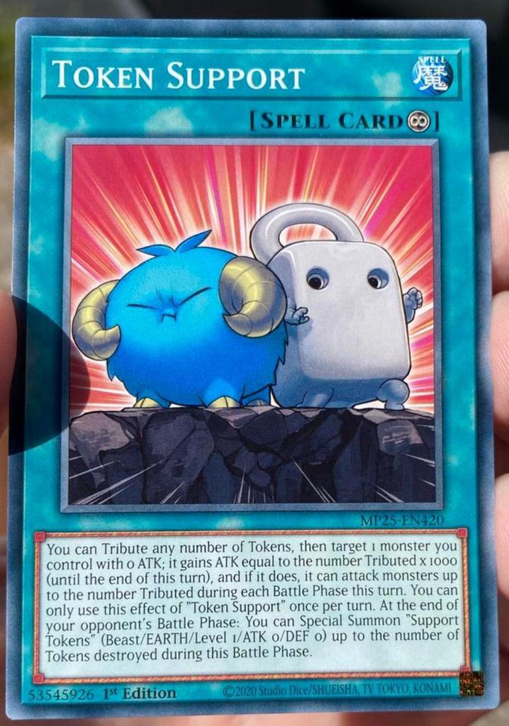 Yu-Gi-Oh! Token Support MP25 1st Edition !, Hobby en Vrije tijd, Verzamelkaartspellen | Yu-gi-Oh!, Zo goed als nieuw, Losse kaart
